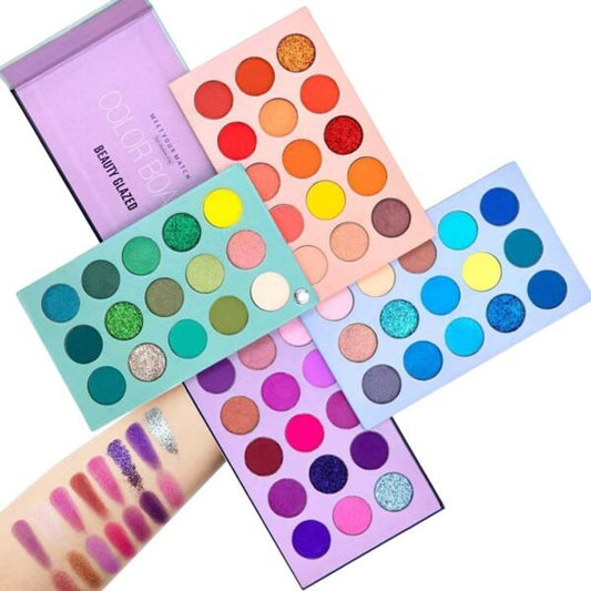 60 Colors Eyeshadow Palette, 4 in1 Color Board Makeup Palette Set Highly Pigmented Glitter Metallic Matte Shimmer Natural Ultra Eye Shadow Powder Easy to Blend - AM Store
