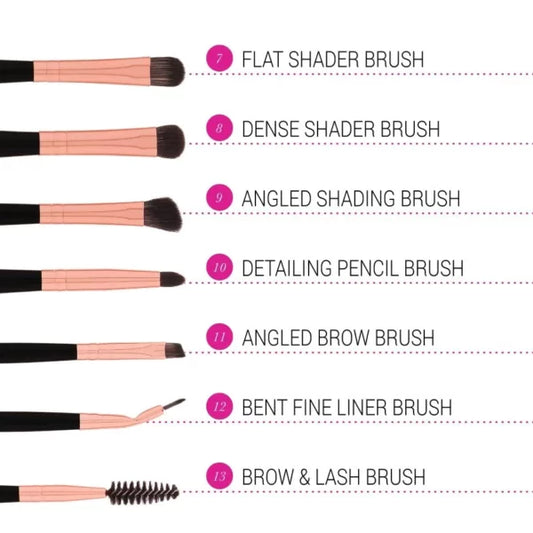 BH Signature Rose Gold 13 Piece Brush Set with Holder - AM Store