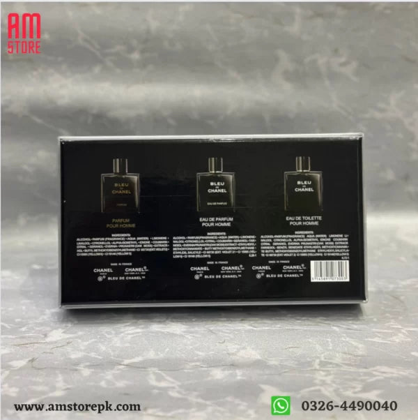 BLEU DE CHANEL PARIS Perfume Set 3 Pcs -