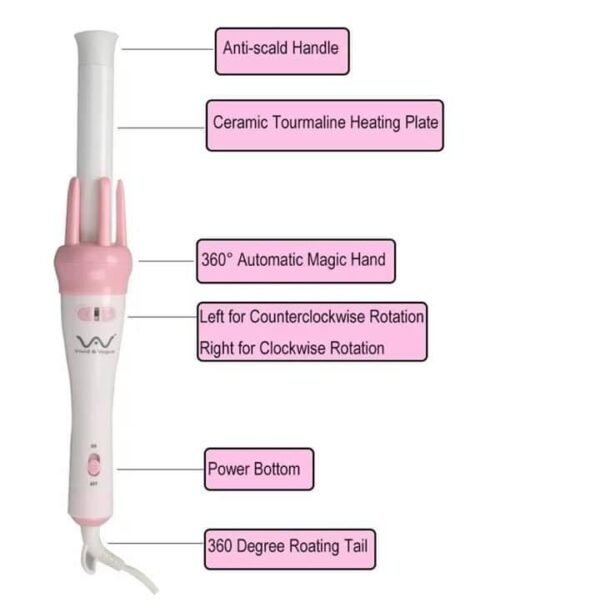 Automatic Hair Curler Spin 360° Rotating Hair Styling Roller Auto Wavy Iron 30s Instant Ceramic Heat Wand -