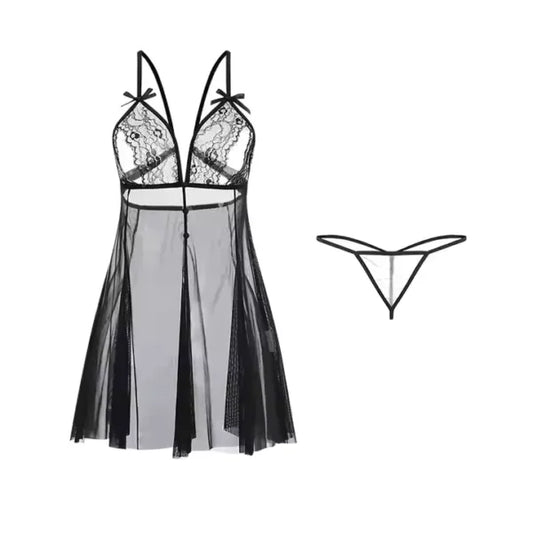 Deep V Temptation Slip Nightdress Sexy Underwear Sexy Pajamas -