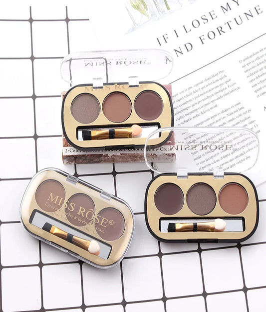 Miss Rose 3 Colors Eyebrow Powder -