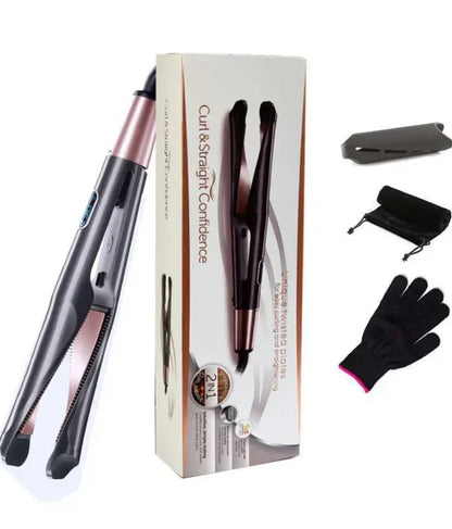 Unique Twisted Plate 2 in 1 Hair Curling