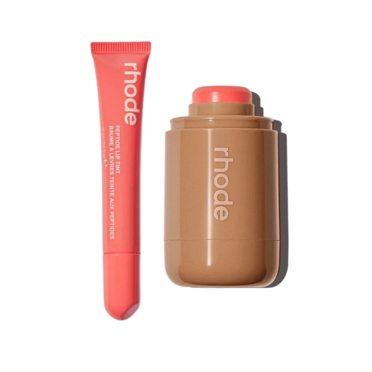 RHODE | spicy marg Pocket Blush & peach pit Peptide Lip Tint Duo -