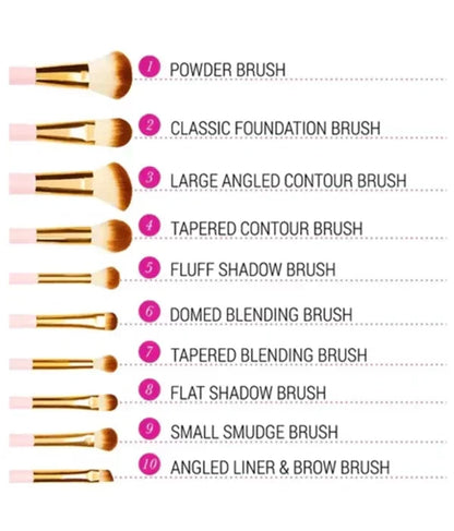 BH Cosmetics - Pink Perfection 10 Piece Brush Set with a box - AM Store